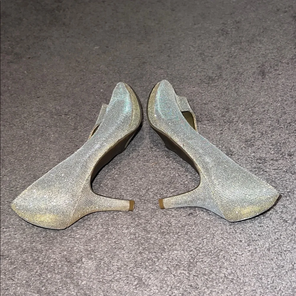 Kelly & Katie Glittering Silver and Gold Heels